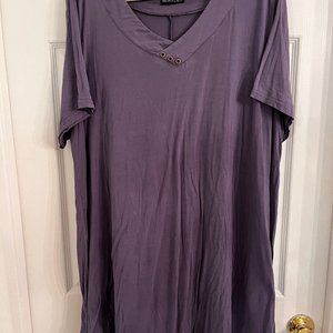 Monnuro, Swing Shirt, Greyish/Purple, Size: 5x